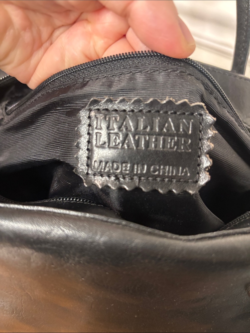 WILSON’S LEATHER Smooth Black Leather Double Top-Handle Satchel with Twilly- EUC - Picture 7 of 16